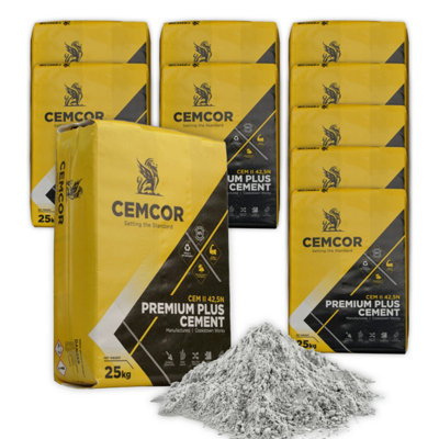 B&Q 250Kg Cemcor High Strength Premium Cement 42.5N 10 X 25Kg Bags
