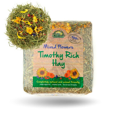 Warma 1Kg Nature's Own Timothy Hay With Mixed Flowers Rabbit Guinea Pig Chinchilla Animal Feed from B&Q