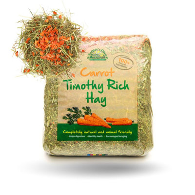 Warma 1Kg Nature's Own Timothy Hay With Added Carrots Rabbit Guinea Pig Chinchilla Animal Feed from B&Q