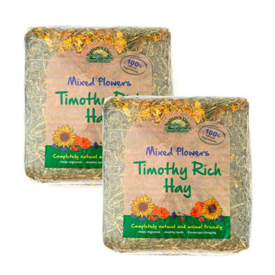 Warma 2Kg Nature's Own Timothy Hay With Mixed Flowers Rabbit Guinea Pig Chinchilla Animal Feed from B&Q