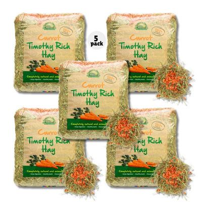 Warma 5Kg Nature's Own Timothy Hay With Added Carrots Rabbit Guinea Pig Chinchilla Animal Feed from B&Q