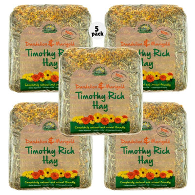 Warma 5Kg Nature's Own Timothy Hay With Added Dandelions & Marigolds Rabbit Guinea Pig Chinchilla Animal Feed from B&Q