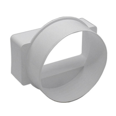 Kair Ducting Adaptor 110mm X 54mm To 100mm4 Inch Rectangular To Round Straight Channel Connector Male from B&Q