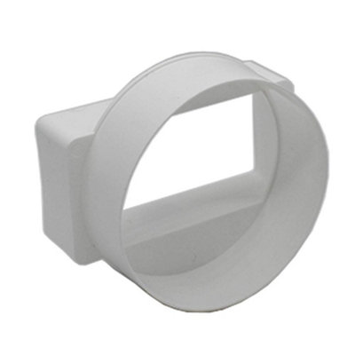 Kair Ducting Adaptor 110mm X 54mm To 100mm4 Inch Rectangular To Round Straight Channel ConnectorFemale from B&Q