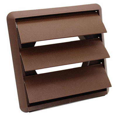 Kair Brown Gravity Grille 155mm External Dimension With 125mm5 Inch Round Rear Spigot And Not-Return Shutters from B&Q
