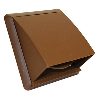 Kair Brown Cowled Outlet Grille 155mm External Dimension Wall Vent With 125mm5 Inch Round Rear Spigot And Backdraught Shutter from B&Q