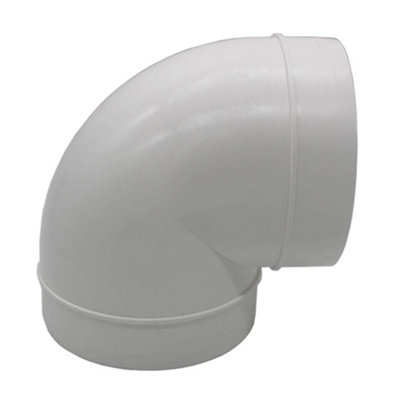 B&Q -  90 Degree Elbow Bend 125mm5 Inch Round Plastic Ducting Joint To Connect Round Duct Pipe Or Flexible Hose