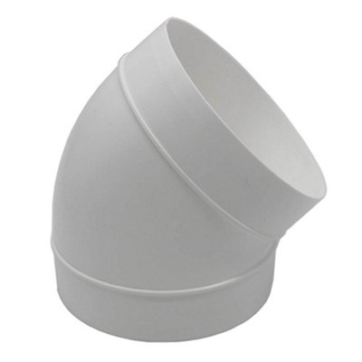 B&Q -  45 Degree Elbow Bend 125mm5 Inch Round Plastic Ducting Joint To Connect Round Duct Pipe Or Flexible Hose