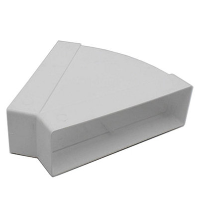 Kair 45 Degree Horizontal Elbow Bend 204mm X 60mm8 X 2 Inch Rectangular Plastic Ducting Adaptor from B&Q