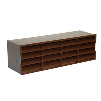 Kair Rectangular 204X60mm Brown Airbrick from B&Q