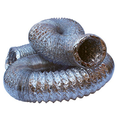 Kair Aluminium Flexible Hose 150mm6 Inch10 Metre Length Ducting Ventilation from B&Q