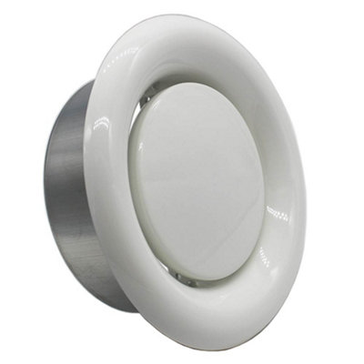 Kair Fire Rated Ceiling Extract Valve 125Mm - 5 Inch Coated Metal Vent White