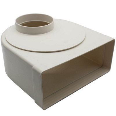 Kair Elbow Bend Adaptor 220mm X 90mm To 100mm4 Inch Rectangular To Round 90 Degree Bend Adapter from B&Q