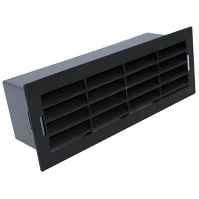 Kair 204mm X 60mm Airbrick With SurroundBlack from B&Q