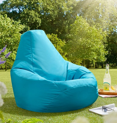 Beautiful Beanbags Adult Highback Beanbag For Indoors Or Outdoors Ready Filled Bean BagsAqua from B&Q