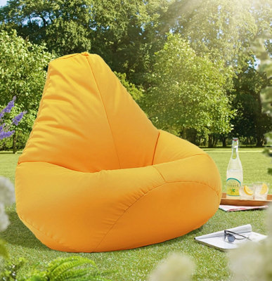 Beautiful Beanbags Adult Highback Beanbag For Indoors Or Outdoors Ready Filled Bean BagsYellow from B&Q
