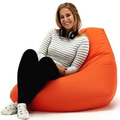 Beautiful Beanbags Adult Highback Beanbag For Indoors Or Outdoors Ready Filled Bean BagsOrange from B&Q