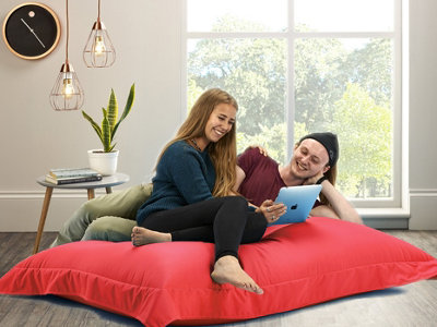 Beautiful Beanbags Adult Big Brother Beanbag For Indoors Or Outdoors Ready Filled Bean BagsRed from B&Q