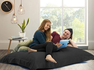Beautiful Beanbags Adult Big Brother Beanbag For Indoors Or Outdoors Ready Filled Bean BagsBlack from B&Q