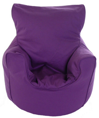 Bean Lazy Cotton Twill Purple Bean Bag Arm Chair Toddler Size from B&Q