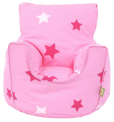 Bean Lazy Cotton Pink Stars Bean Bag Arm Chair Toddler Size from B&Q
