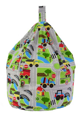 Bean Lazy Cotton Road Map Bean Bag Large Size from B&Q