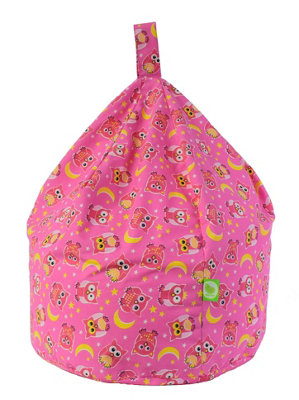 Bean Lazy Cotton Pink Owl Bean Bag Large Size from B&Q
