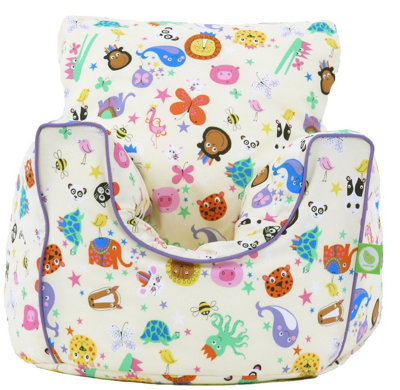 Bean Lazy Cotton Party Animals Bean Bag Arm Chair With Beans Child / Teen Size from B&Q