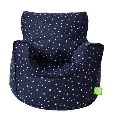 Bean Lazy Cotton Navy Stars Bean Bag Arm Chair With Beans Child / Teen Size from B&Q
