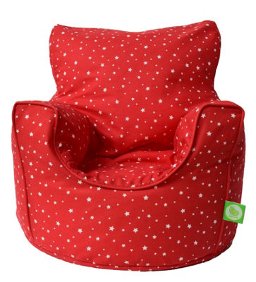 Bean Lazy Cotton Red Stars Bean Bag Arm Chair Toddler Size from B&Q