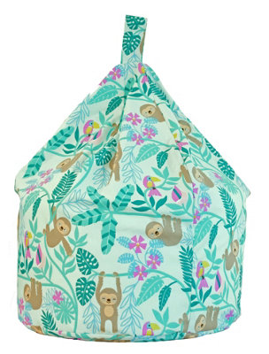 Bean Lazy Cotton Green Sloth Bean Bag Child Size from B&Q