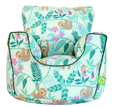 Bean Lazy Cotton Green Sloth Bean Bag Arm Chair With Beans Child / Teen Size from B&Q