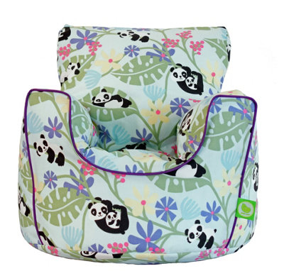 Bean Lazy Cotton Light Blue Panda Bean Bag Arm Chair With Beans Child / Teen Size from B&Q