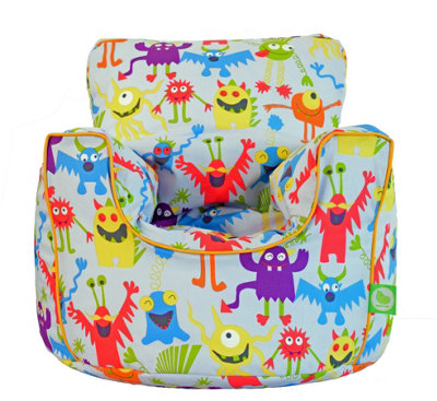 Bean Lazy Cotton Grey Monsters Bean Bag Arm Chair With Beans Child / Teen Size from B&Q
