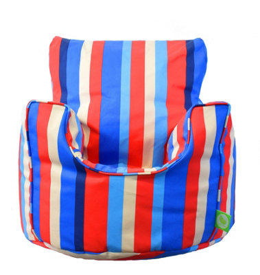 Bean Lazy Cotton Multi Coloured Stripe Bean Bag Arm Chair With Beans Child / Teen Size from B&Q
