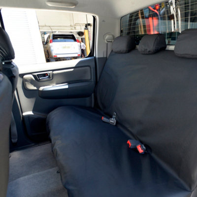 B&Q -  Toyota Hilux 2005-2016 Black Rear Seat Covers