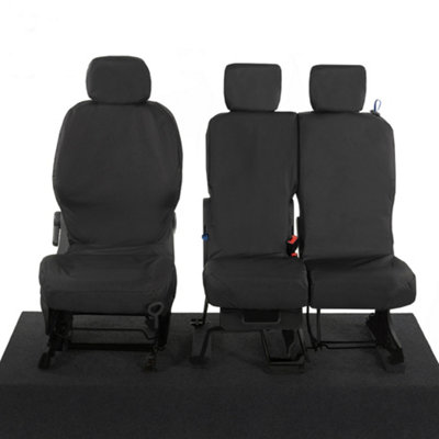 B&Q -  Citroen Berlingo 2008-2018 Black Front Seat Covers3 SeatsFolding Middle Seat