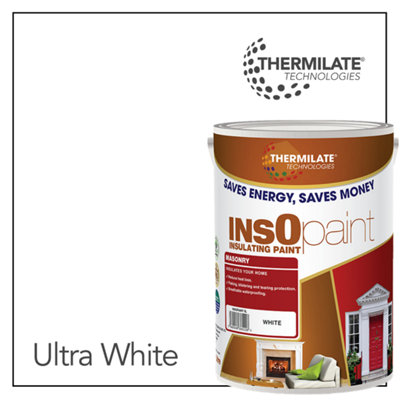 Thermilate Technologies Insopaint Exterior Masonry PaintHeat ReflectingInsulating & Weatherproof Exterior Wall ProtectionUltra White5L from B&Q
