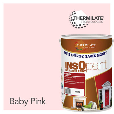 Thermilate Technologies Insopaint Exterior Masonry PaintHeat ReflectingInsulating & Weatherproof Exterior Wall ProtectionBaby Pink5L from B&Q