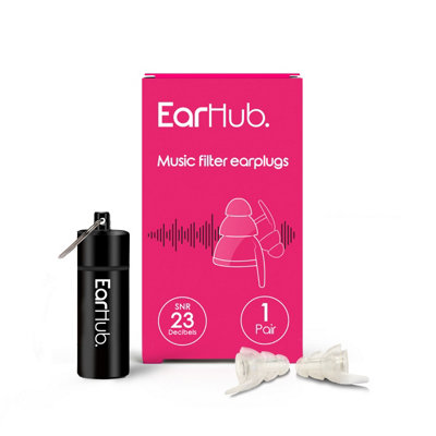 Earhub Unisex Clear Music Filer Earplugs - 1 Pair In - Image 4