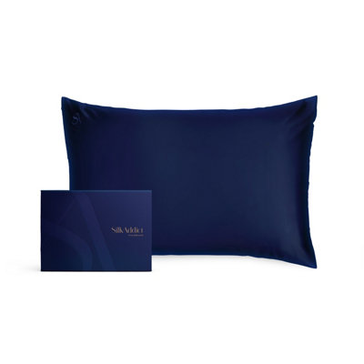 Silk Addict 100% Mulberry Silk Pillowcase - Navy - Image 4