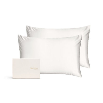  - Silk Addict 100% Mulberry Silk Pillowcase TwinpackIvory