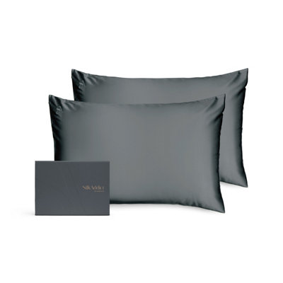  - Silk Addict 100% Mulberry Silk Pillowcase TwinpackCharcoal