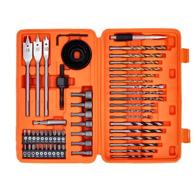 Wellcut Wc-Sdb56 Screwdriver Drill Bit & 4 Piece Hole Saw Set With Storage Case With 56 Pieces from B&Q