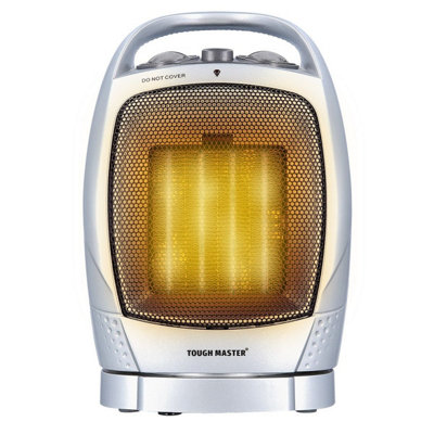 Tough Master Mini Ceramic Fan Heater Oscillating 1500W 50 Hz- Ceramic Space Heater With ThermostatPortable from B&Q