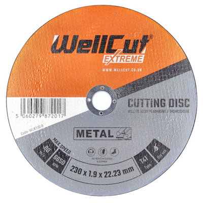 Wellcut Angle Grinder Thin Metal Cutting Disc 230mm 9" from B&Q