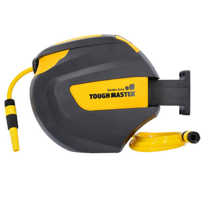 Tough Master Retractable Hose Reel With Automatic Hose Return. Wall-MountedDurableUv-Resistant from B&Q