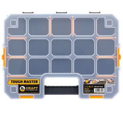 Tough Master 17In Tool Box Organizer Stackable With Adjustable Dividers Clear Lid For NailsScrewsHardware from B&Q