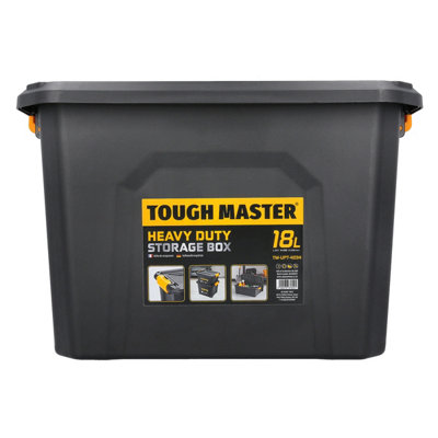 Tough Master Storage Box Heavy Duty Stackable Plastic Box Chest Organiser For ToolsToysCamping Gear18 Litres (Tm-Upt-4034) from B&Q