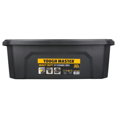 Tough Master Storage Box Heavy Duty Stackable Plastic Box Chest Organiser For ToolsToysCamping Gear30 Litres (Tm-Upt-4030) from B&Q